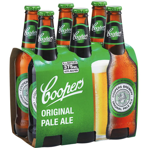 Coopers Original Pale Ale Bottles 375mL (6 Bottle Pack)