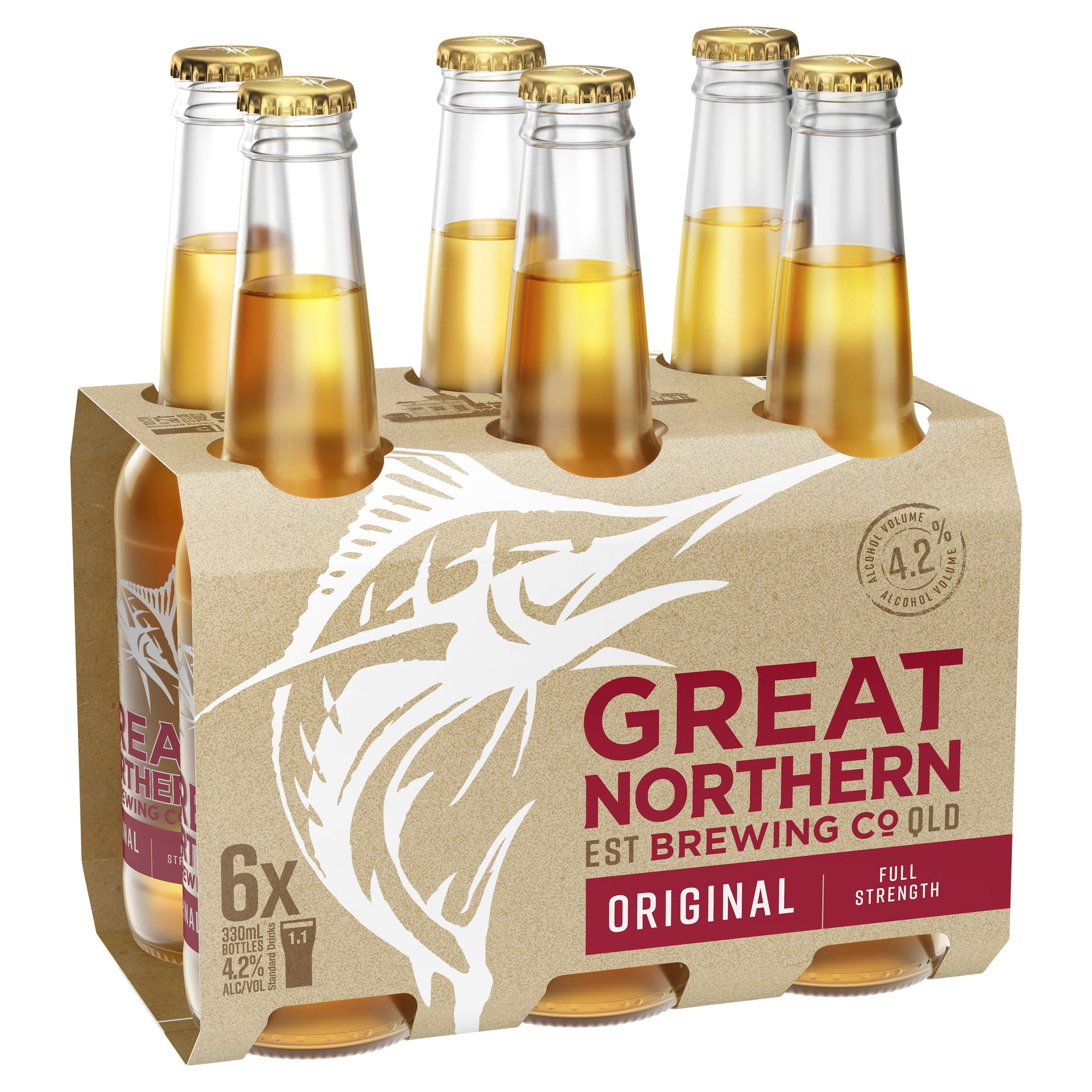 Great Northern Brewing Company Original Lager Bottles 330mL (6 Bottle Pack)