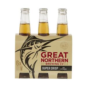 Great Northern Brewing Company Super Crisp Lager 330mL (6 Bottle Pack)