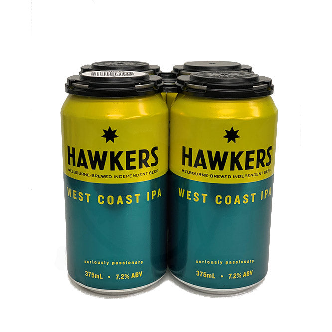 HAWKERS WEST COAST IPA 7.2% ABV 375mL 4Pack