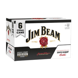 Jim Beam White Label Bourbon & Cola Cans 375mL (6 Can Pack)