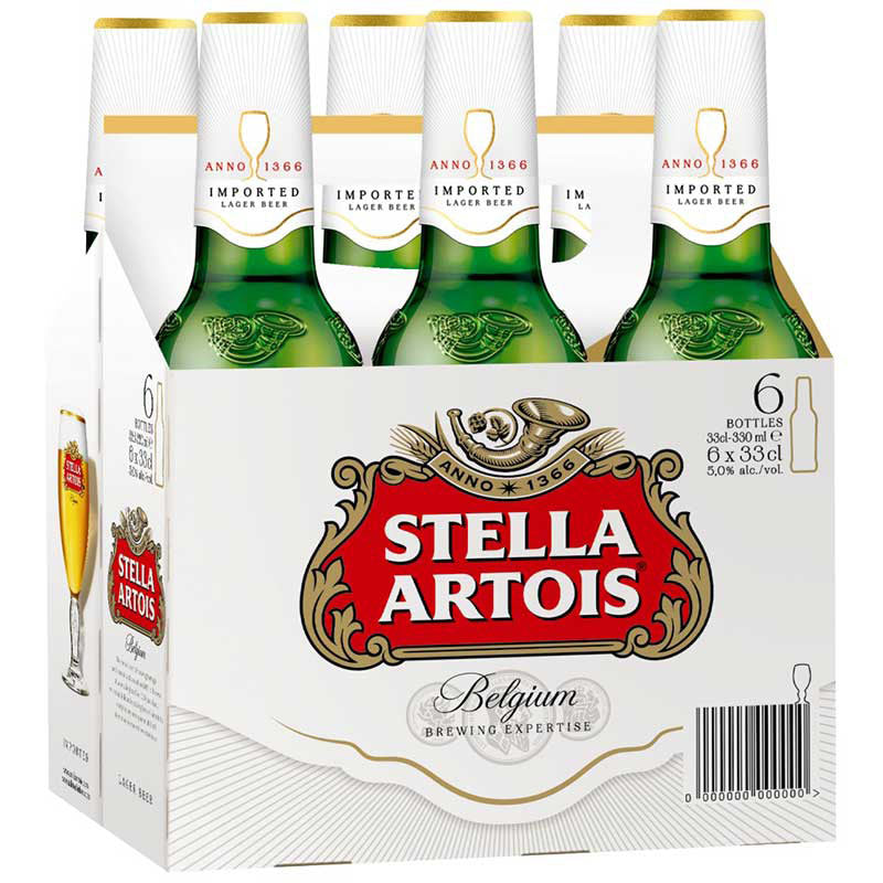 Stella Artois Bottles 330mL (6 Bottle Pack)