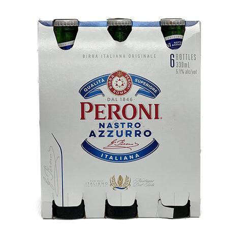 Peroni Nastro Azzurro Bottle 330mL (6 Bottle Pack)